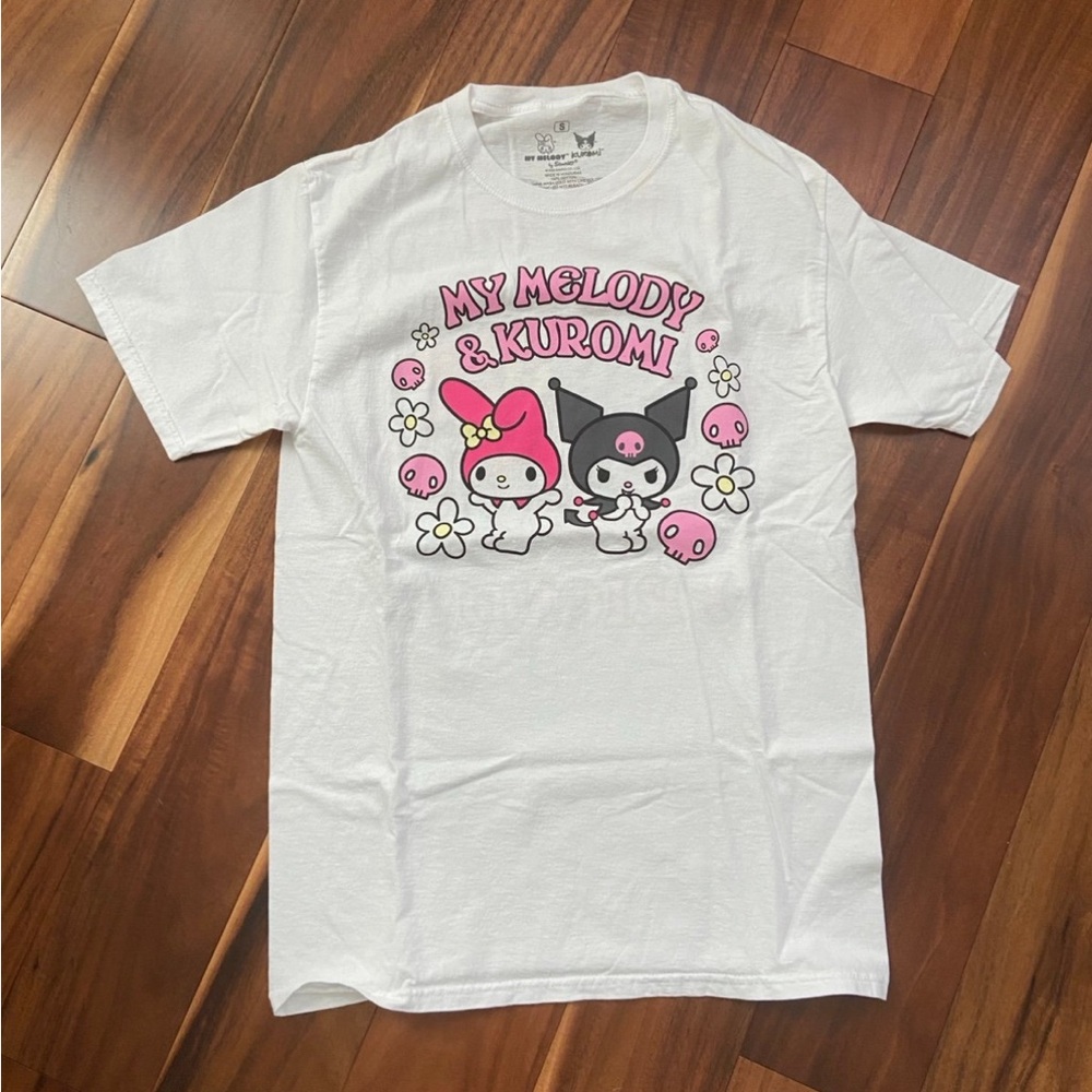 Sanrio My Melody & Kuromi Double Sided White T Shirt Best Friends Size S Small